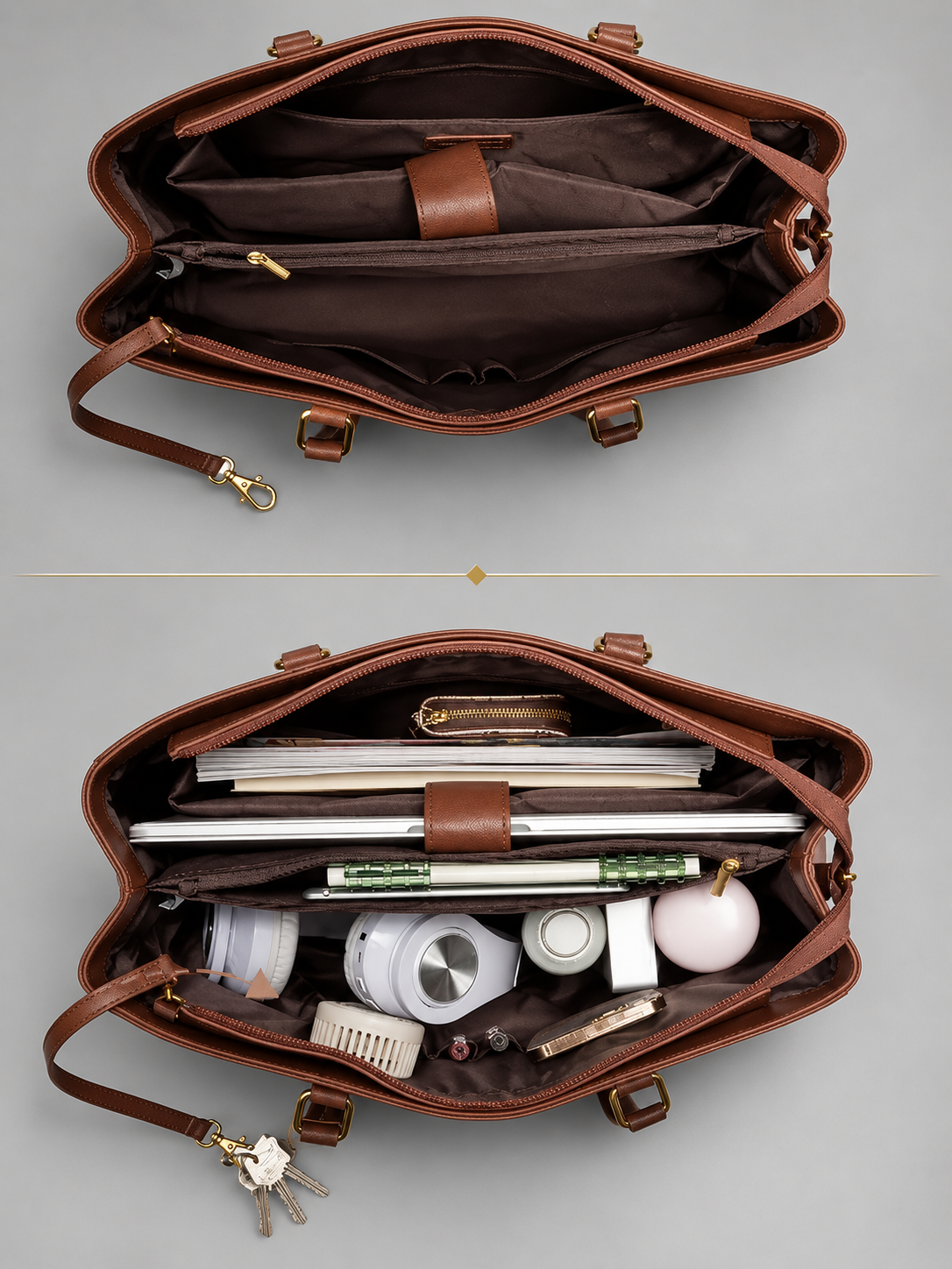 Distressed Vegan Leather Laptop Tote