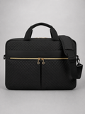Quilted Laptop Bag with Front Zip Pockets