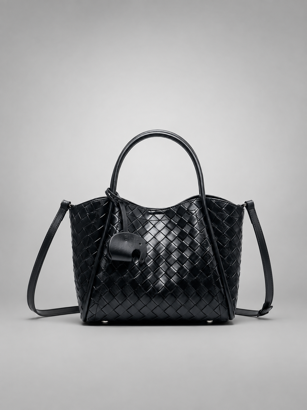 Woven Vegan Leather Mini Tote