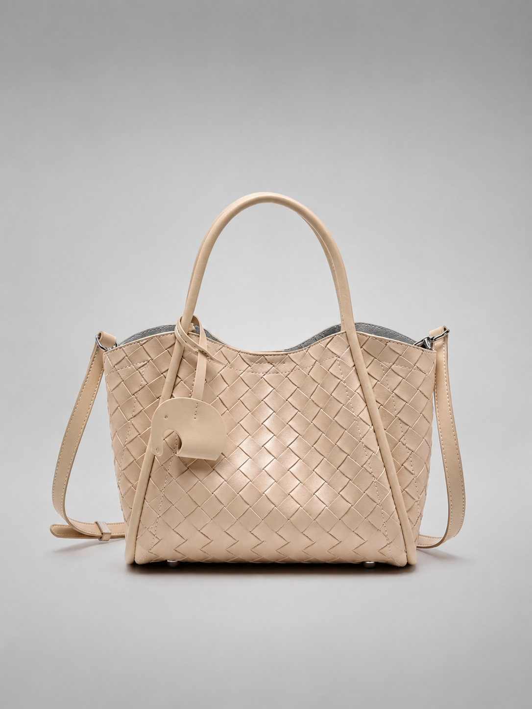Woven Vegan Leather Mini Tote