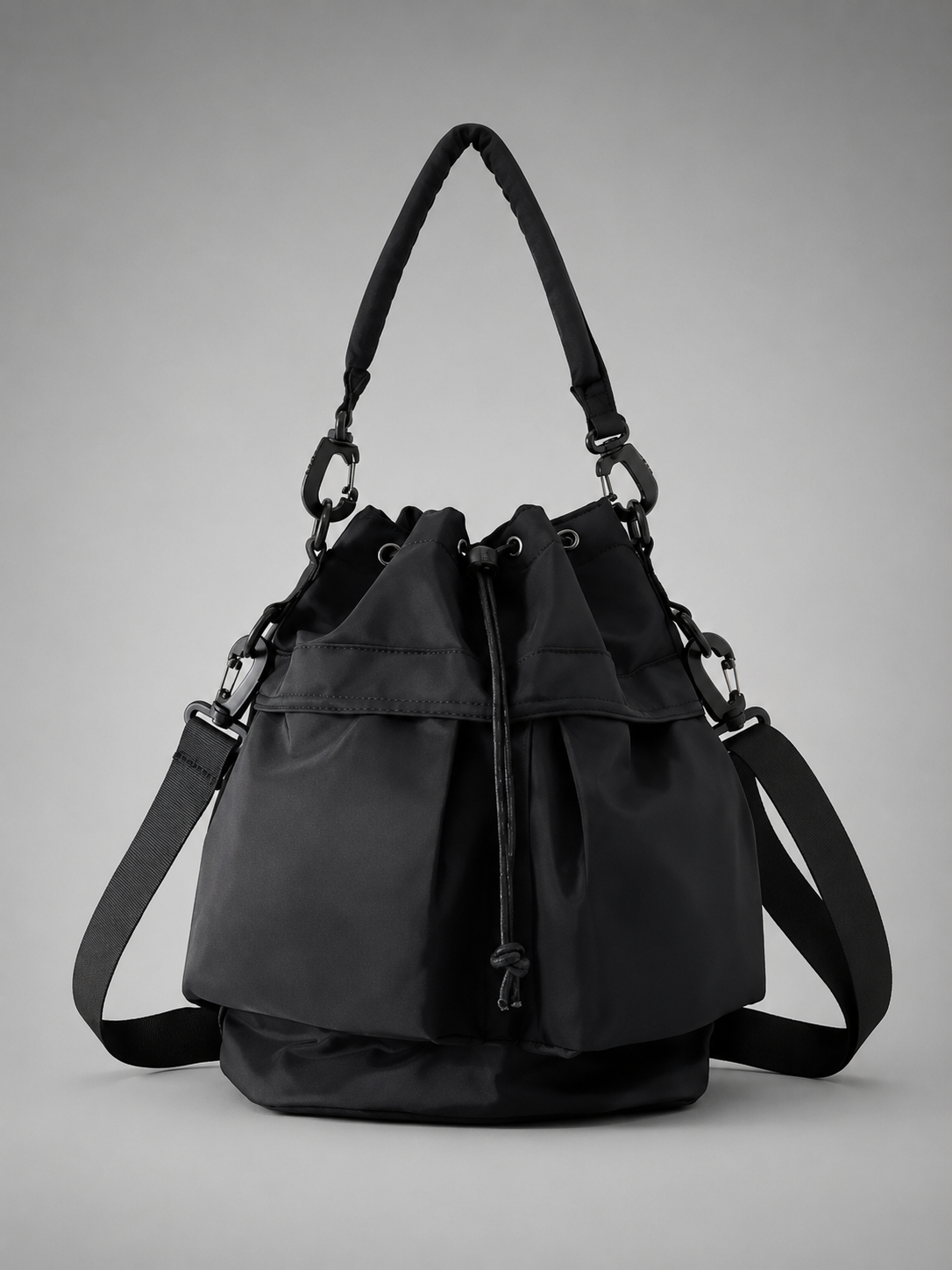 Nylon Drawstring Bucket Bag