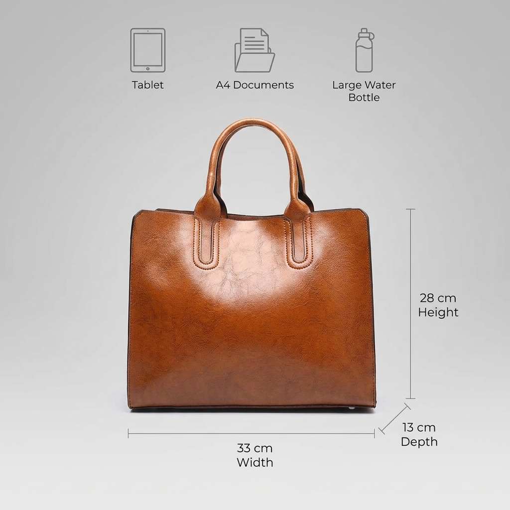 Structured Vegan Leather Tote
