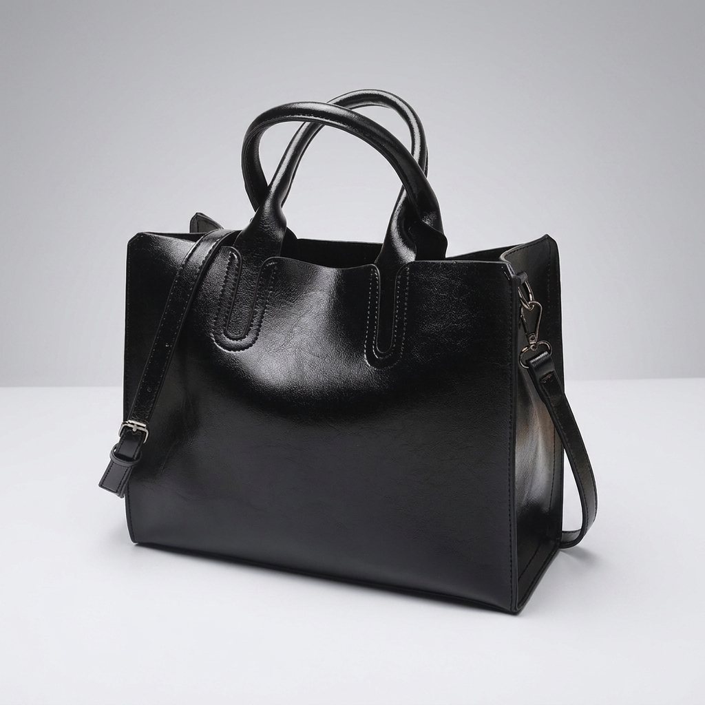 Structured Vegan Leather Tote