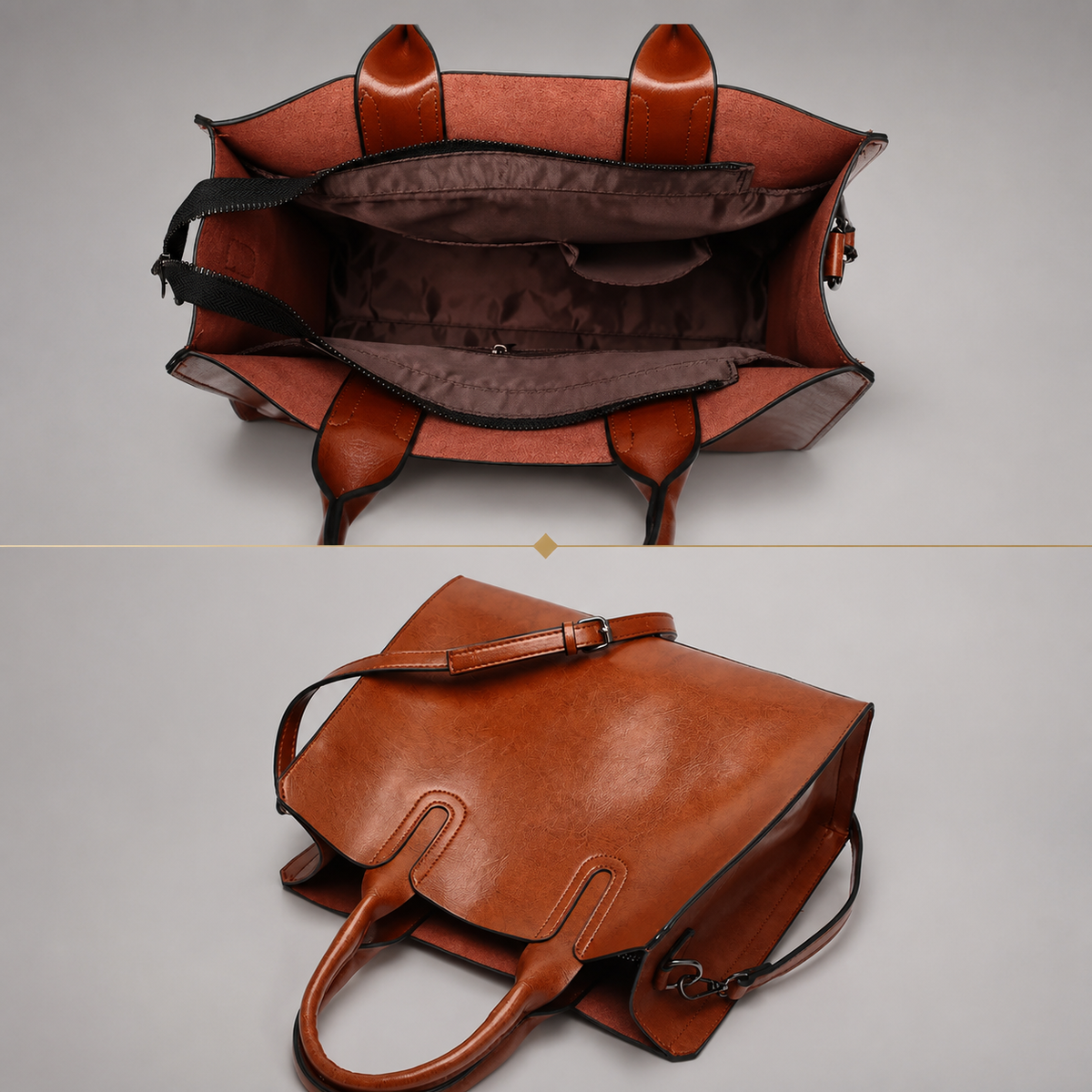 Structured Vegan Leather Tote