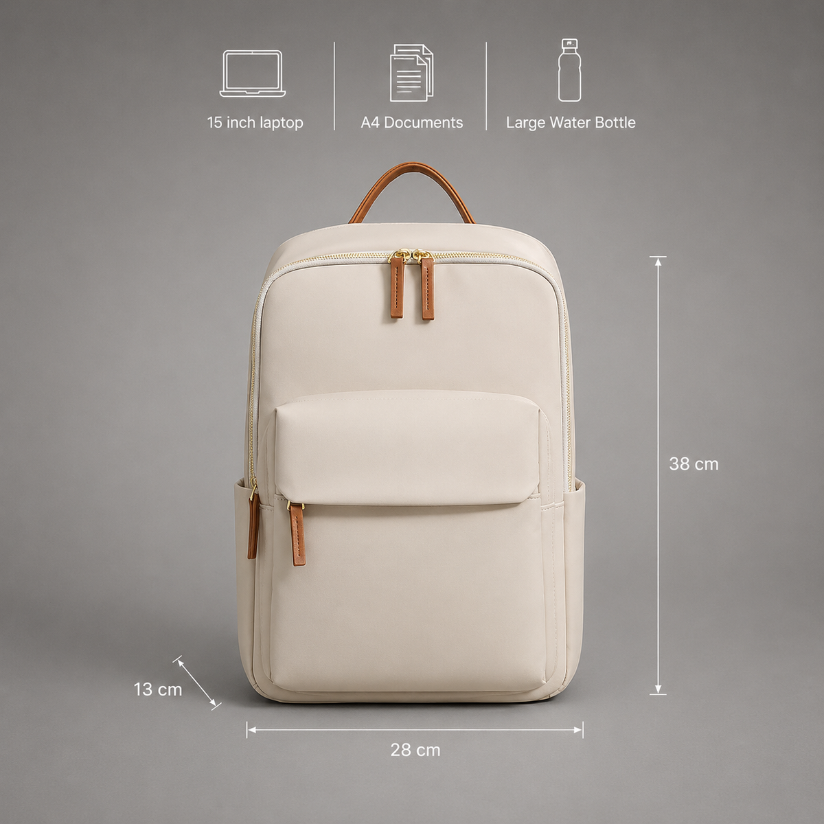 Laptop Backpack with Tan Trim