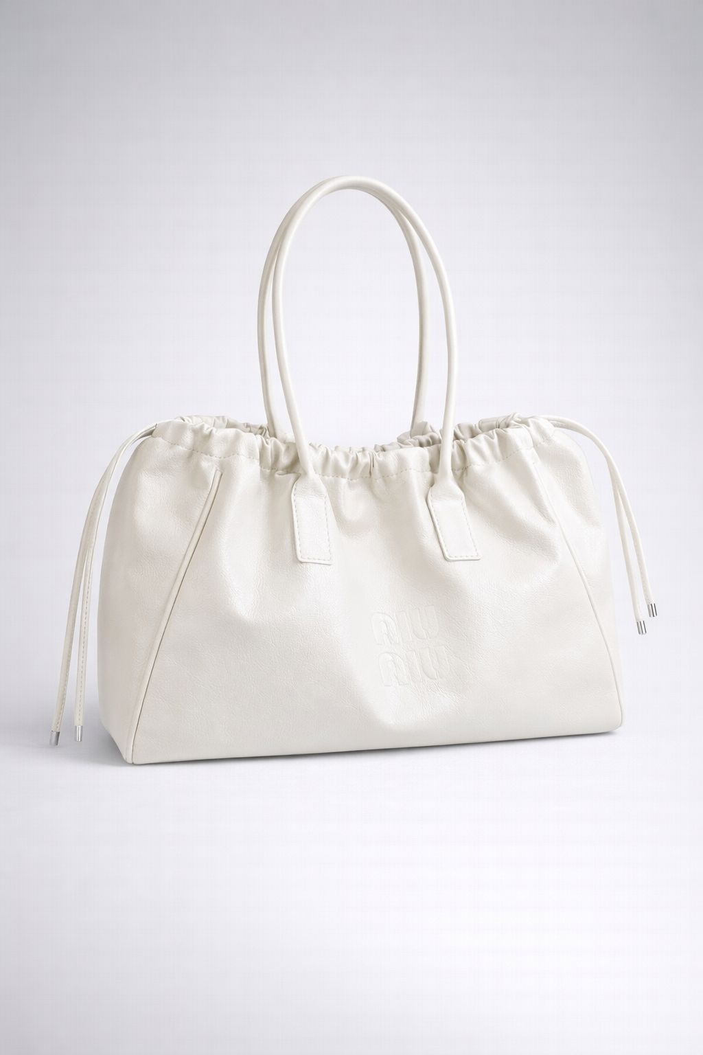 Large White Structured Work Tote