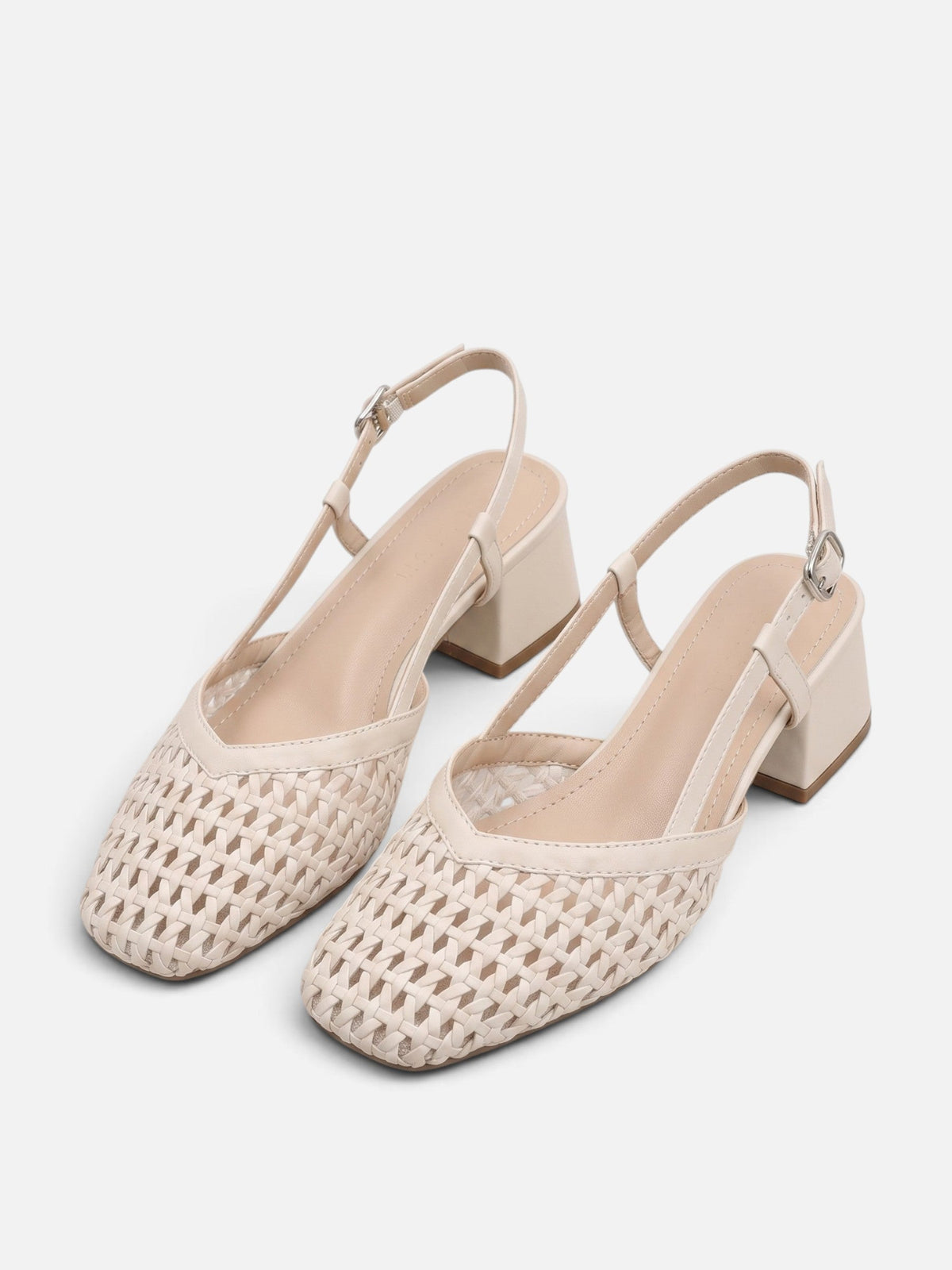 Woven Slingback Block Heels