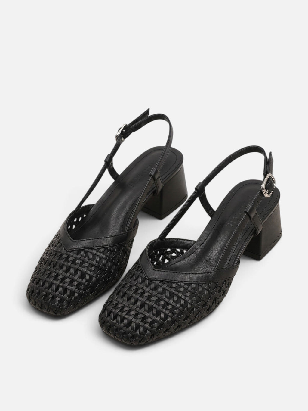 Woven Slingback Block Heels
