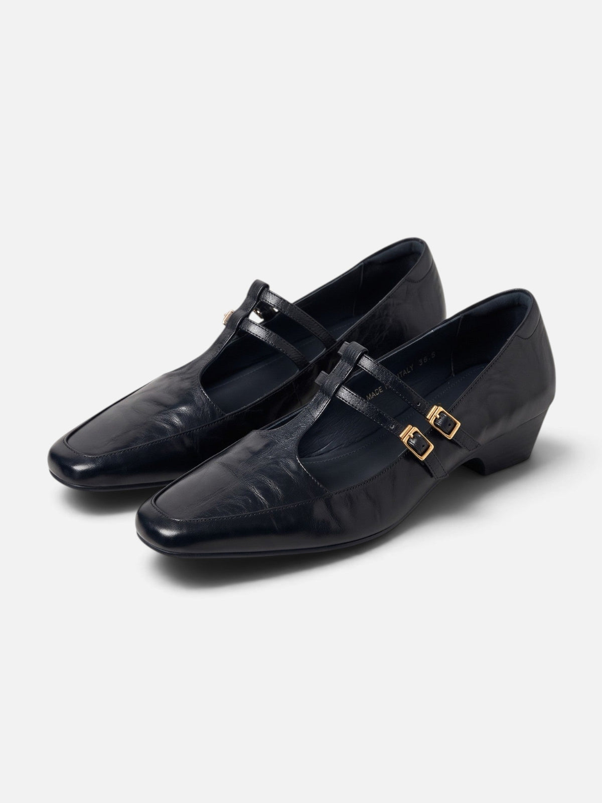 Square Toe Mary Jane Heels with Double Strap