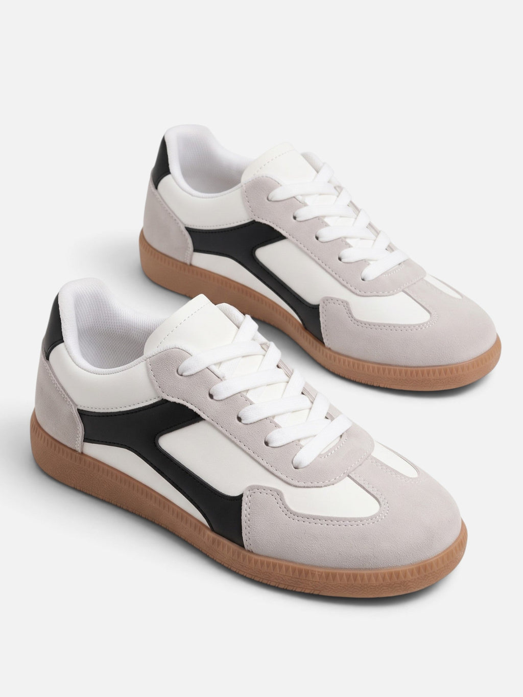 Two-Tone Panelled Retro Trainers