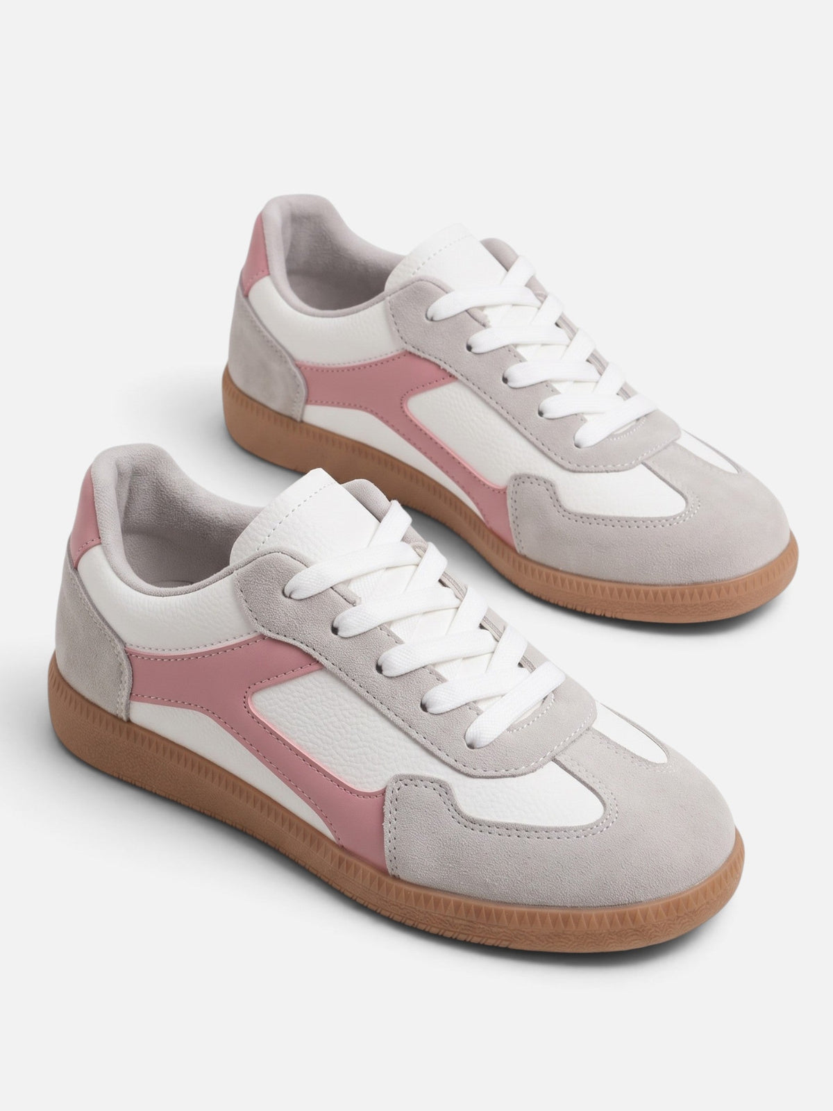 Two-Tone Panelled Retro Trainers