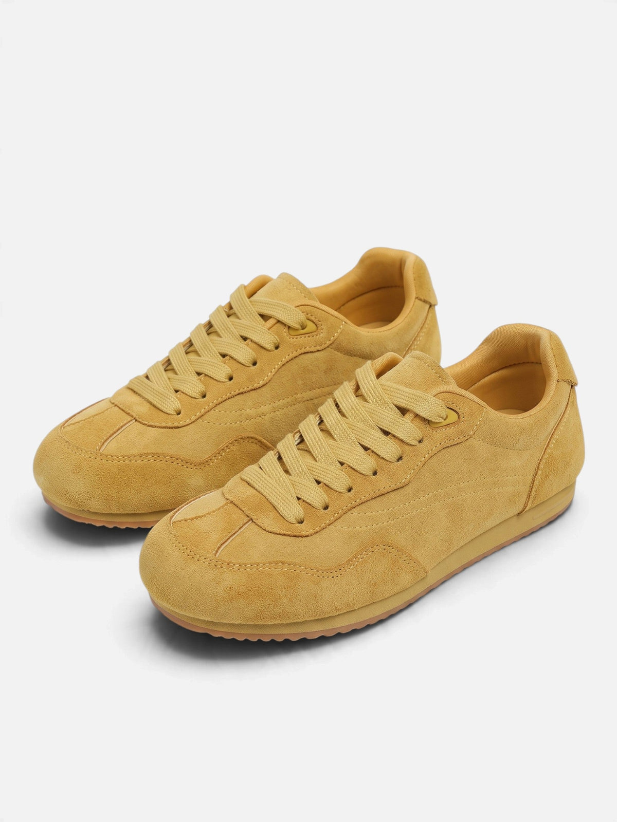 Suede-Look Retro Lace-Up Trainers