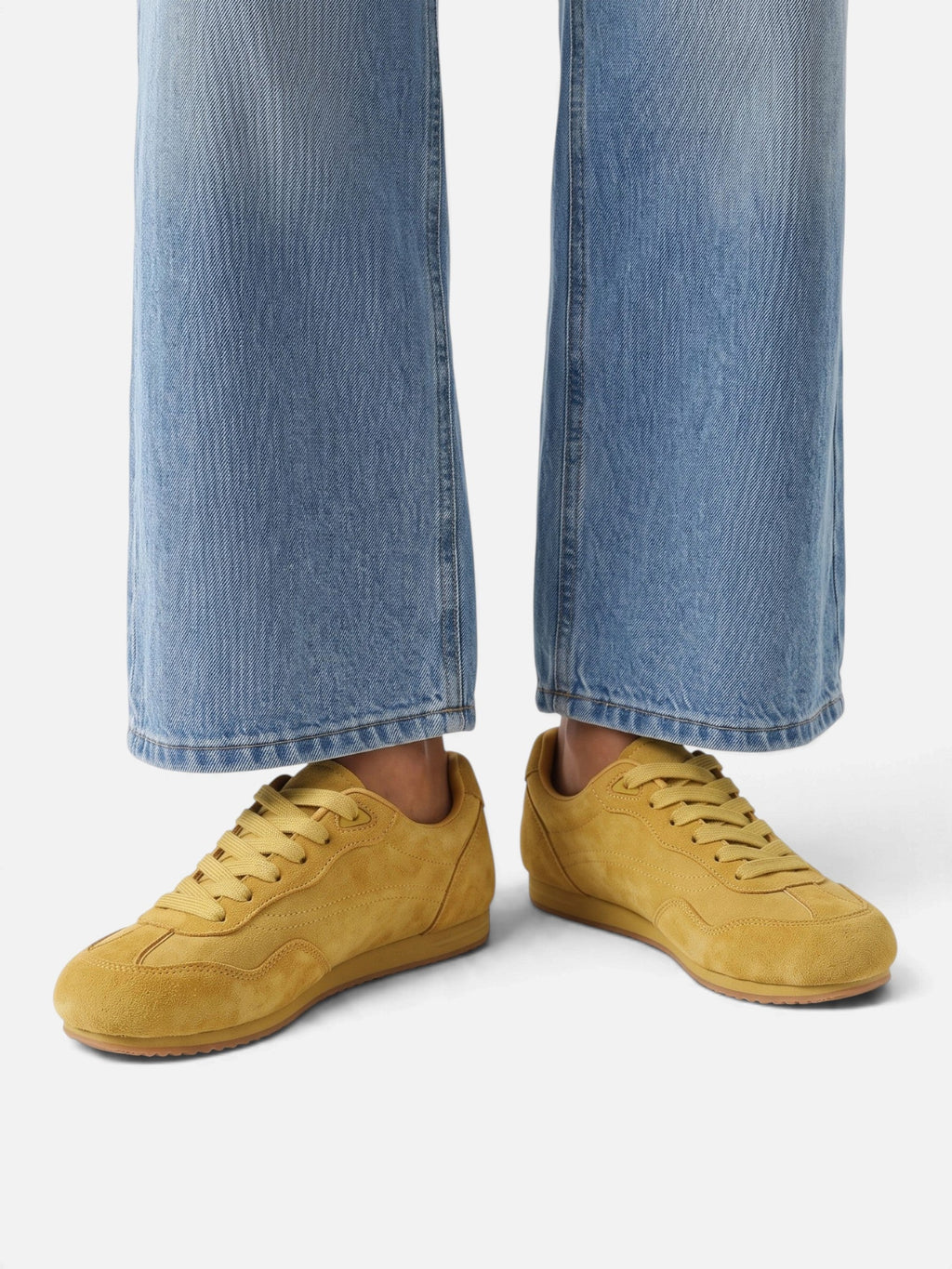 Suede-Look Retro Lace-Up Trainers