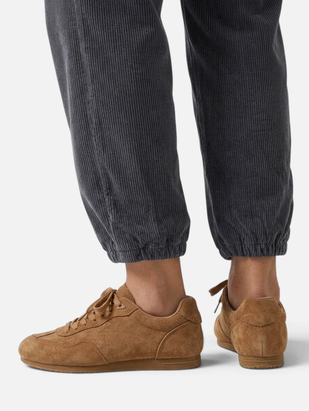 Suede-Look Retro Lace-Up Trainers