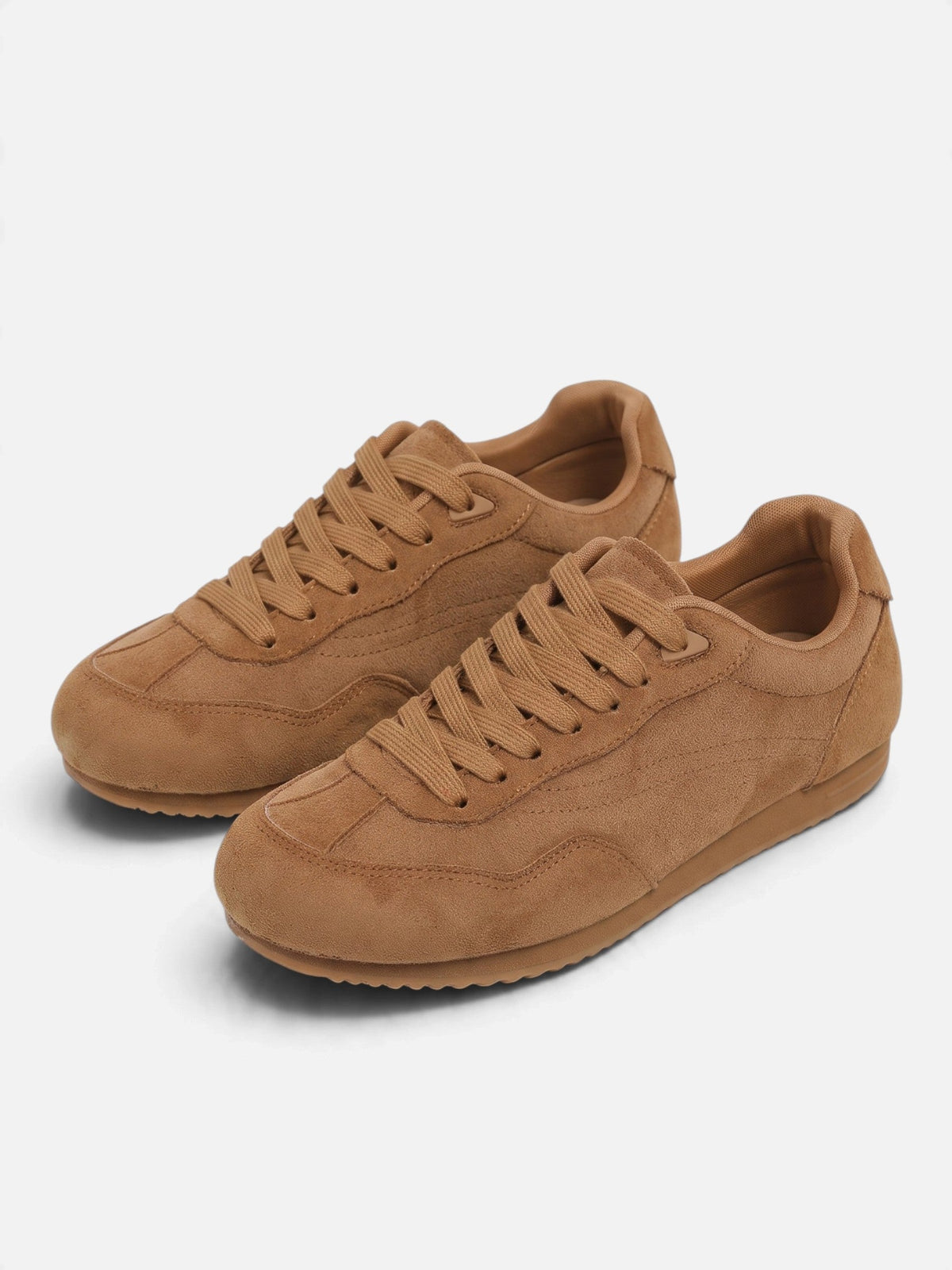 Suede-Look Retro Lace-Up Trainers