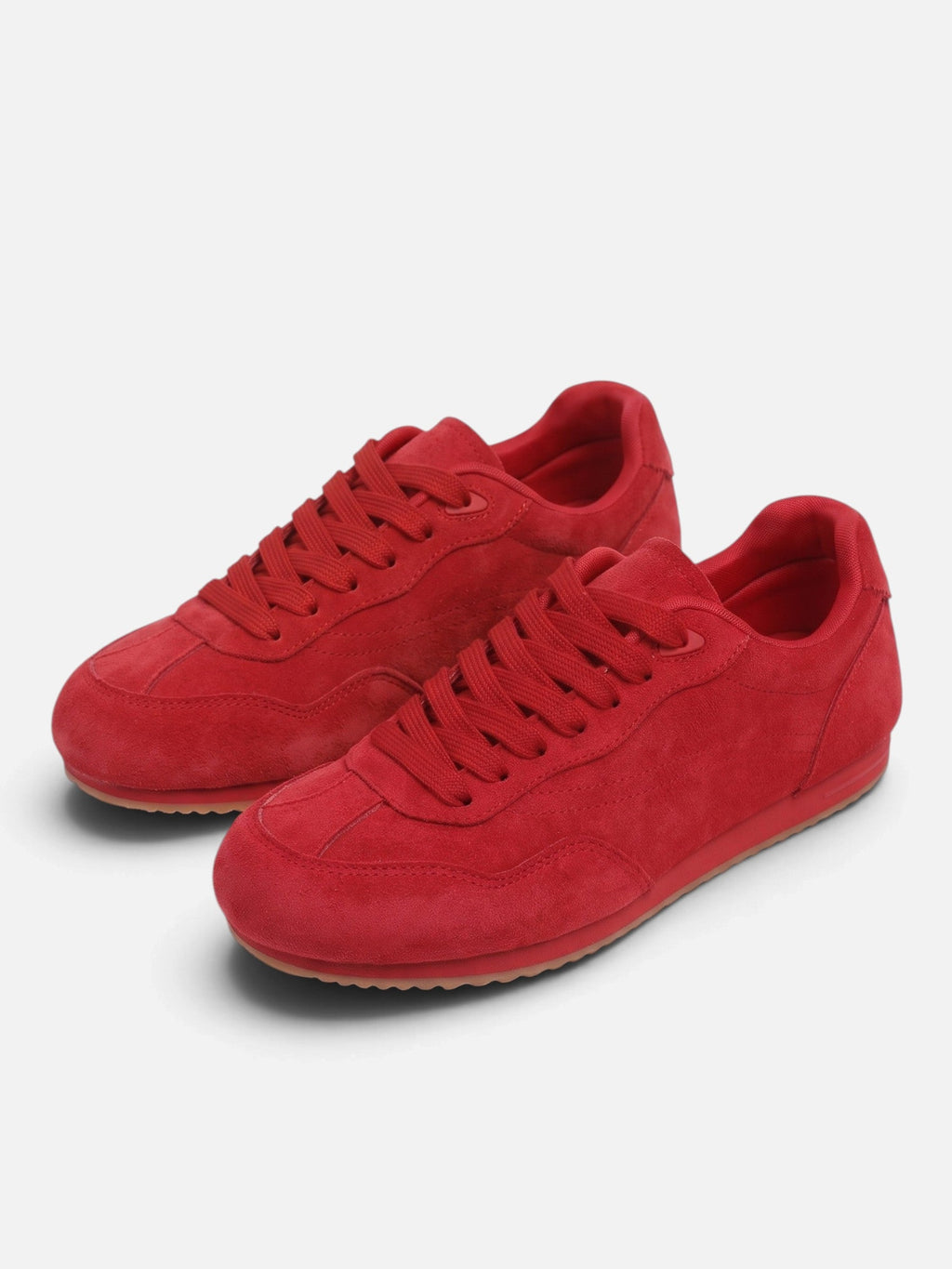 Suede-Look Retro Lace-Up Trainers