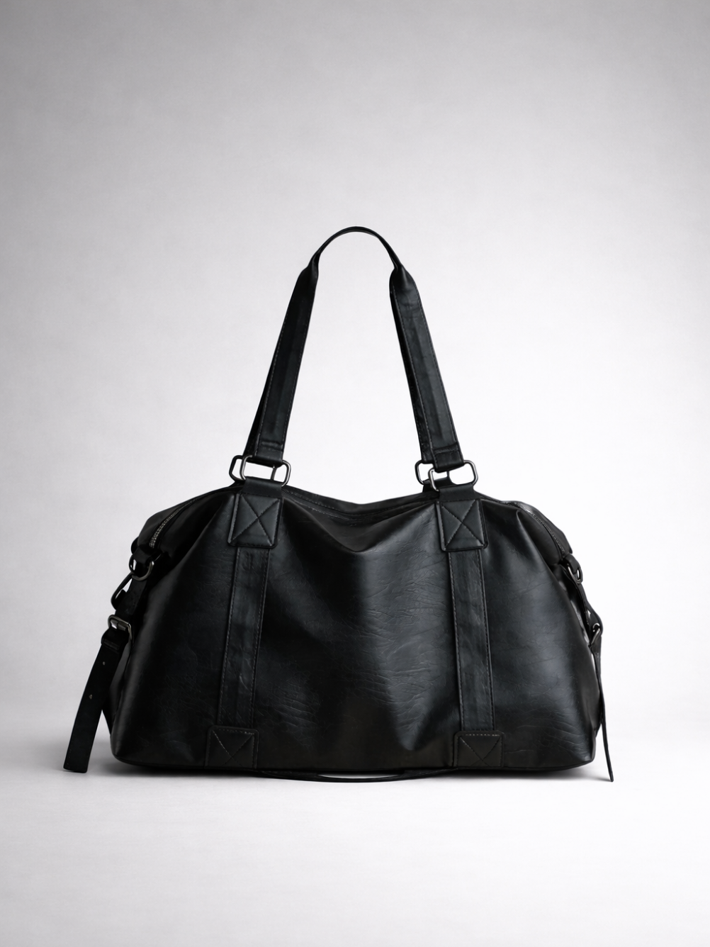 Vegan Leather University Tote with Wide Straps