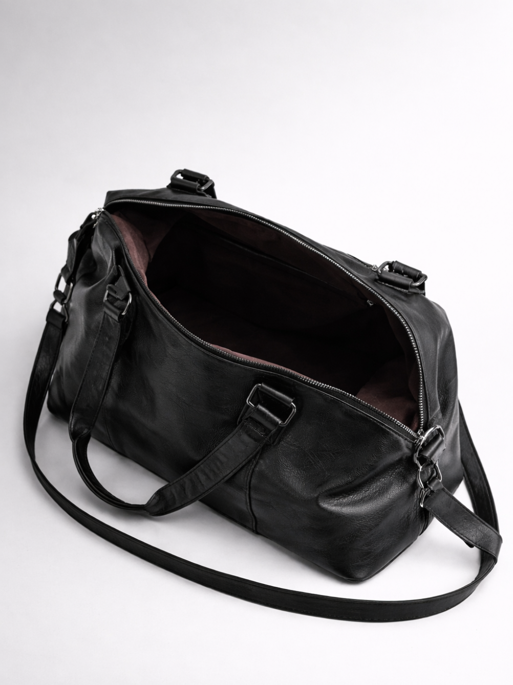 Vegan Leather University Tote with Wide Straps