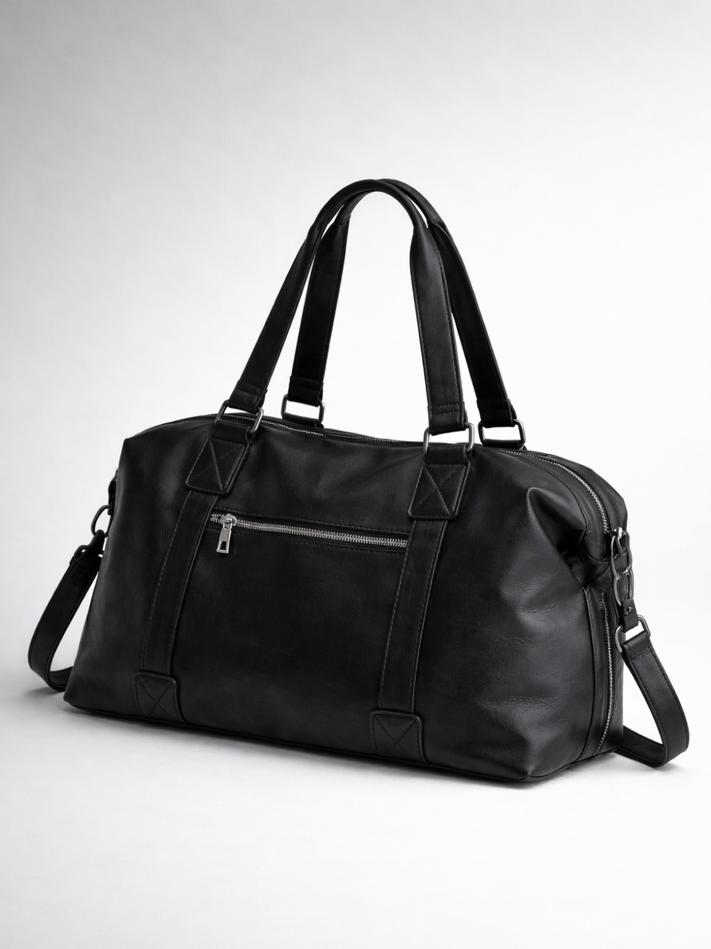 Vegan Leather University Tote with Wide Straps